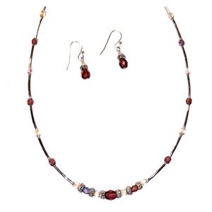 3/$25 Lia Sophia Beaded Necklace w/ Earrings
